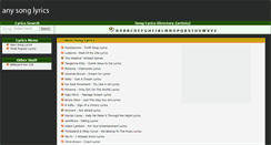 Desktop Screenshot of anysonglyrics.com